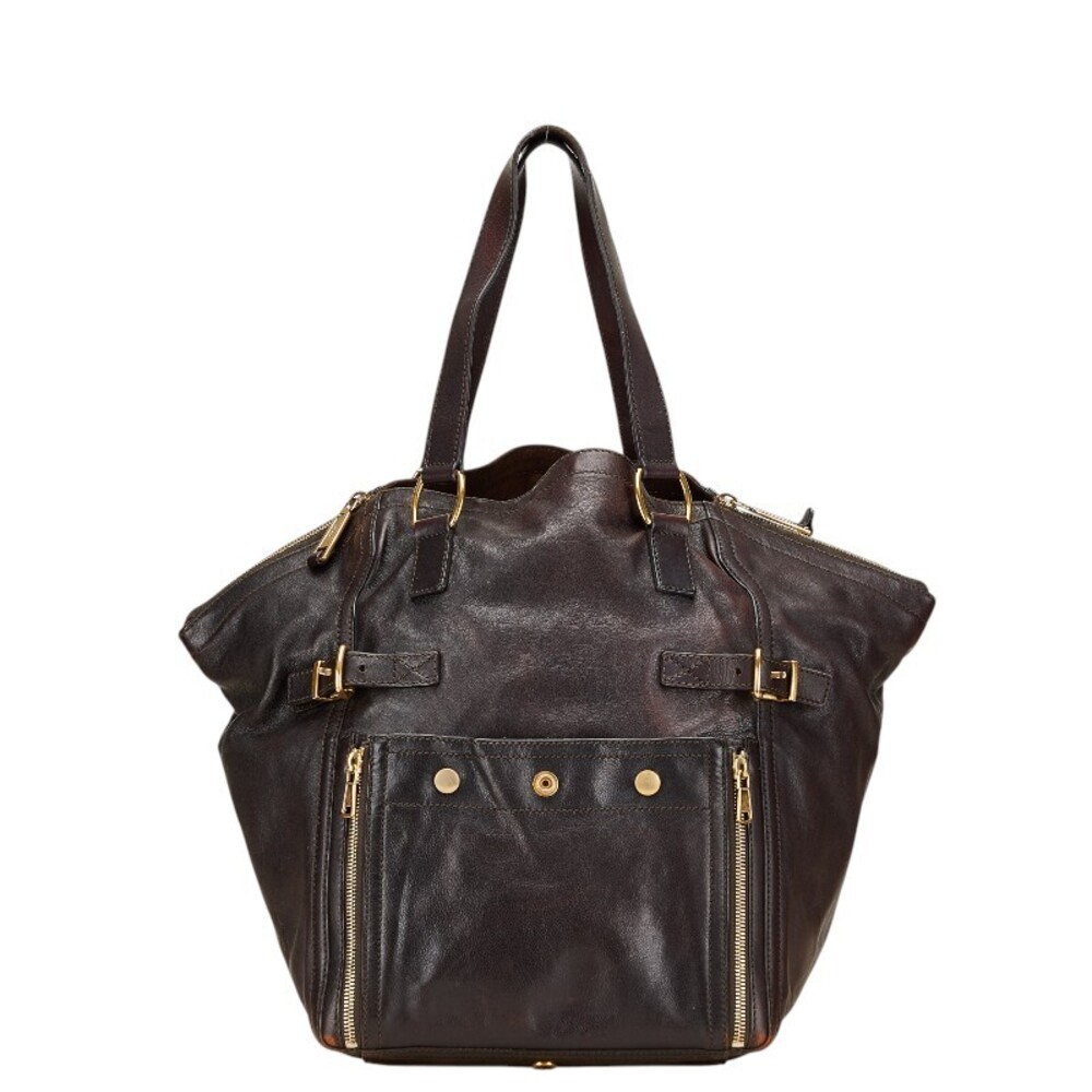 Saint Laurent Rive Gauche Downtown Tote Bag Black Leather